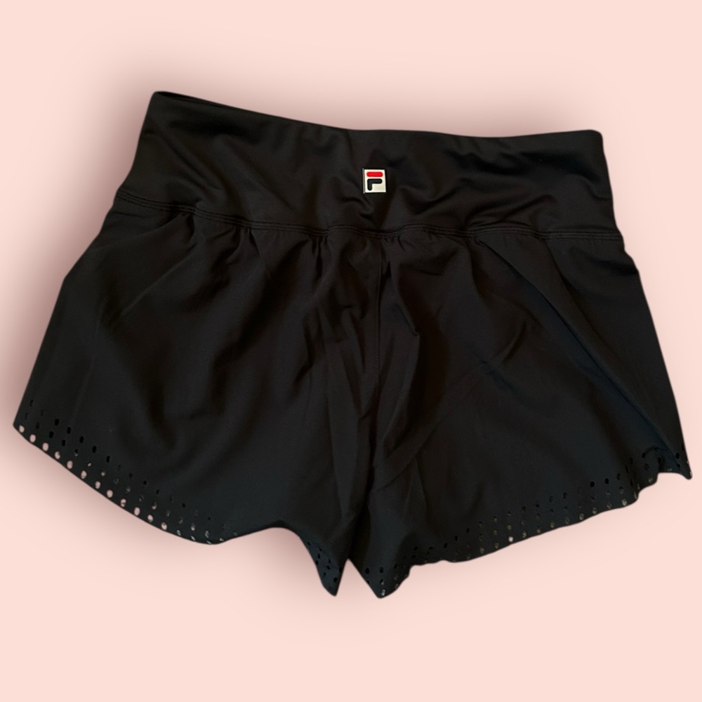 Fila Women’s Double Layer Running Shorts | Black | Size S - Picture 3 of 3